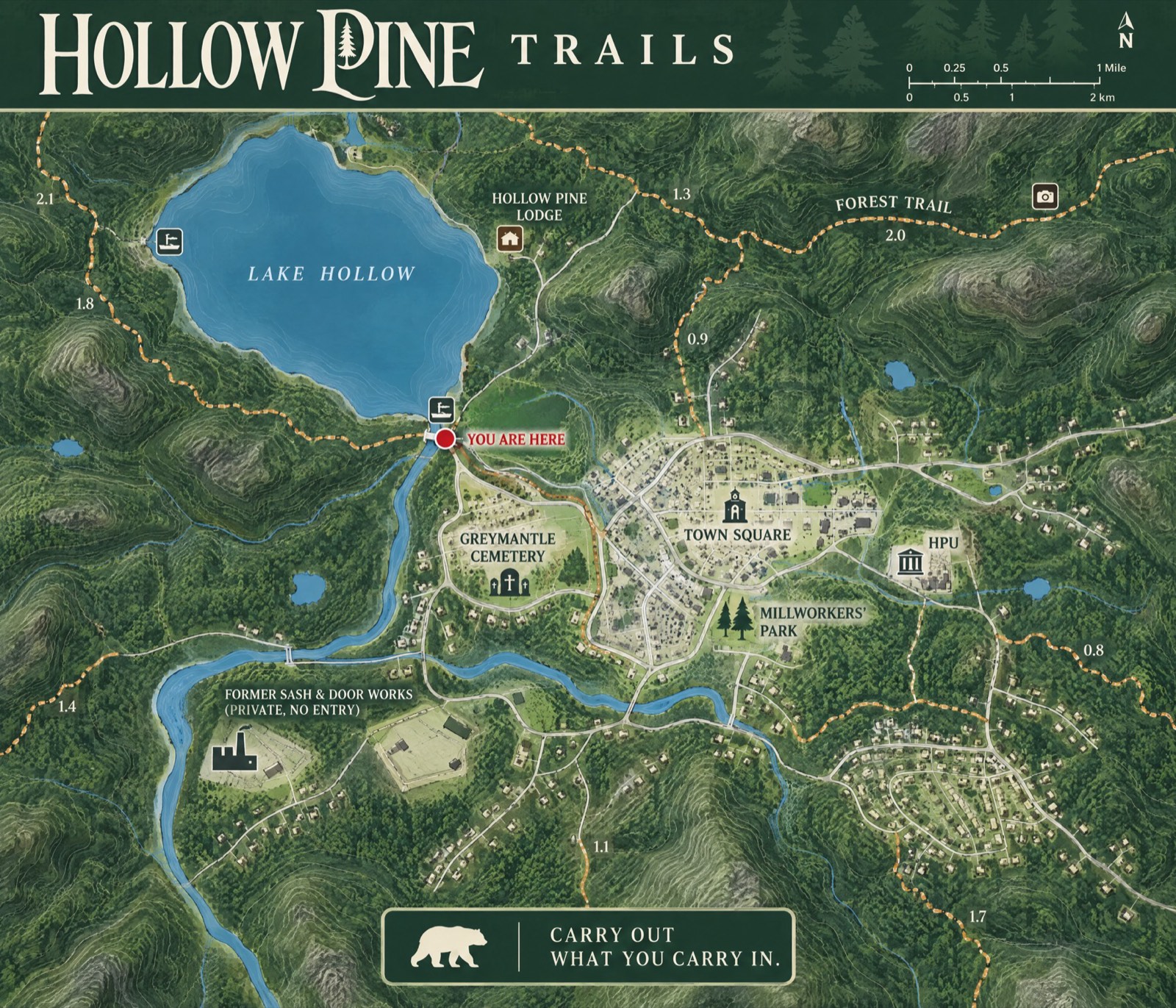 Illustrated trail map