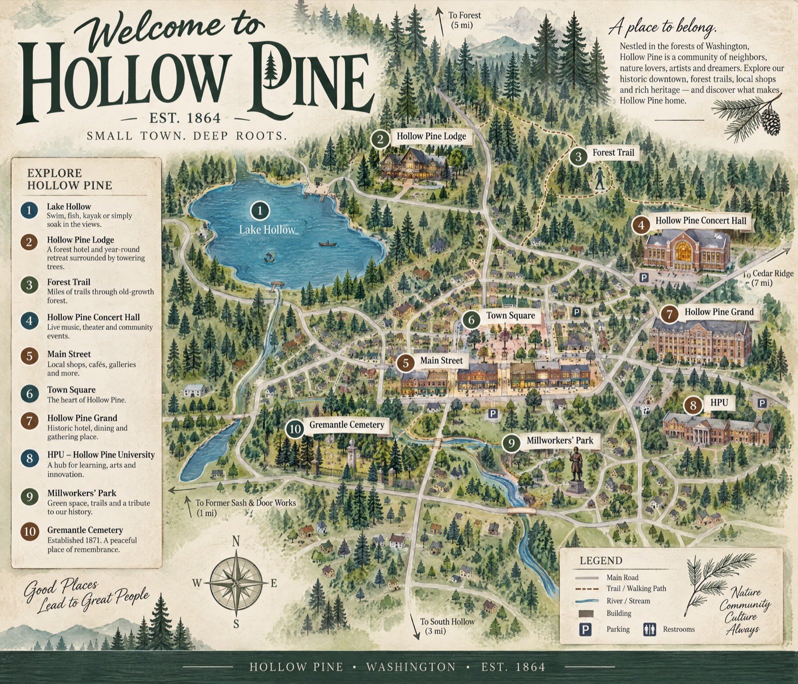 Alternate illustrated visitor map