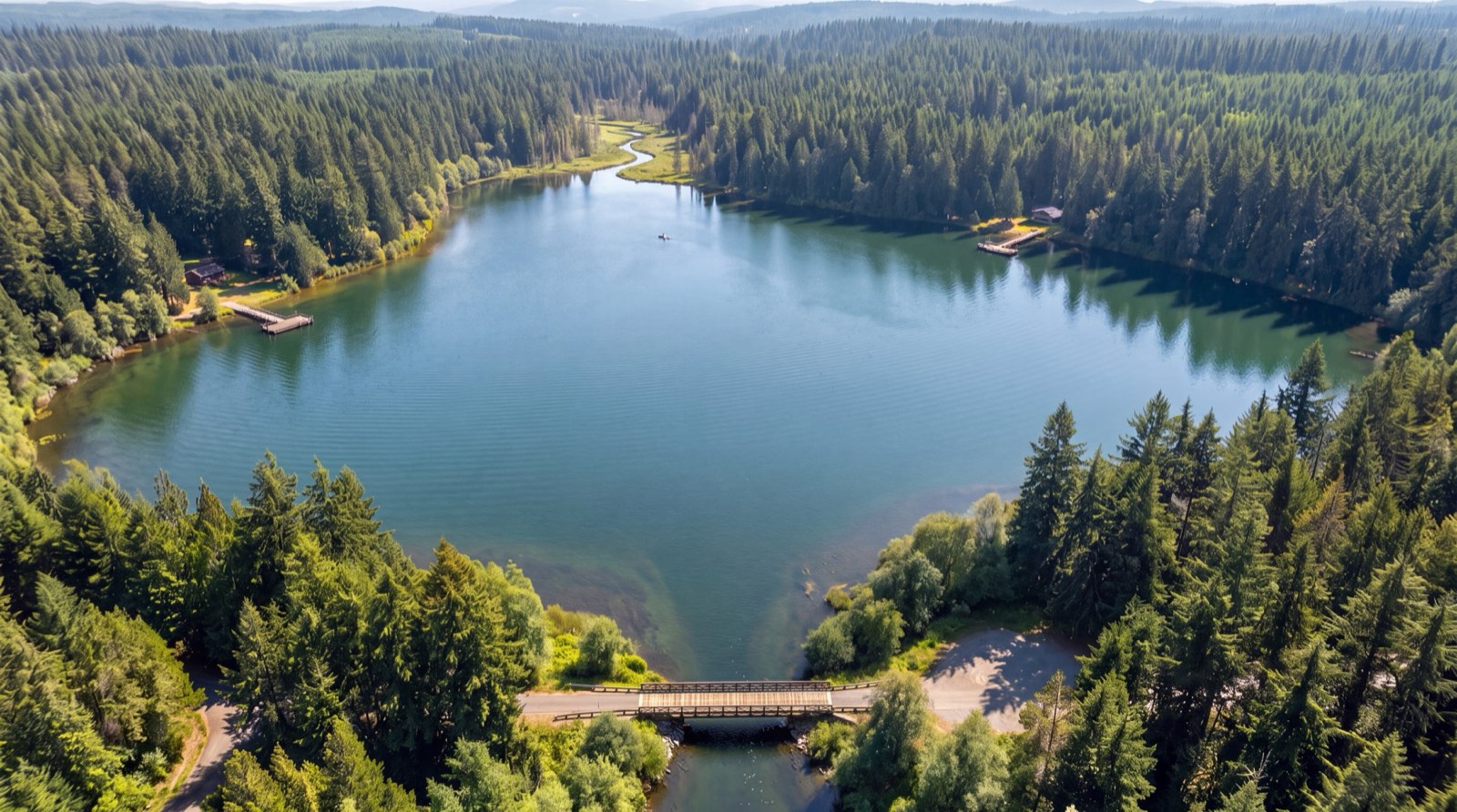 Lake Hollow from above in summer
