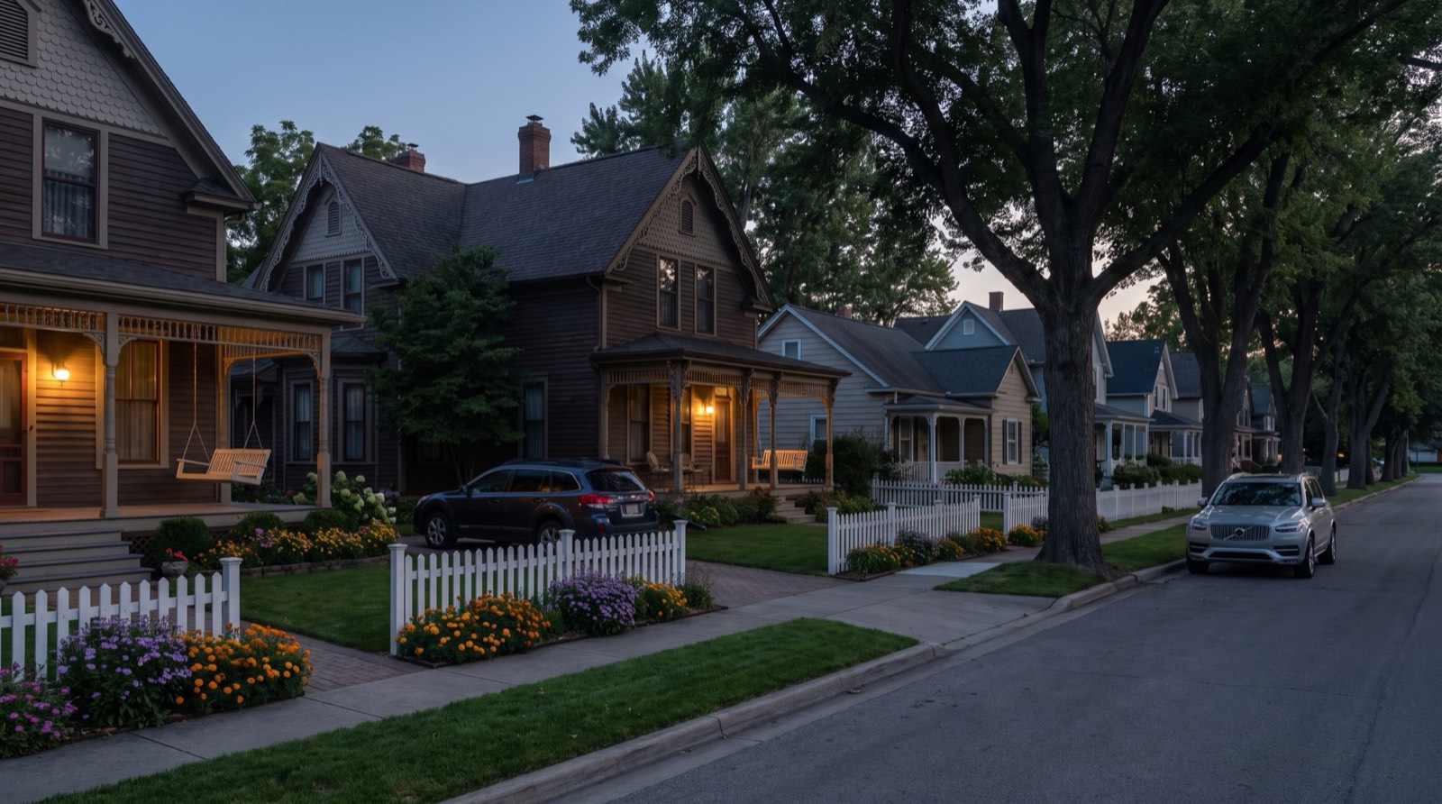 Old Town street at dusk