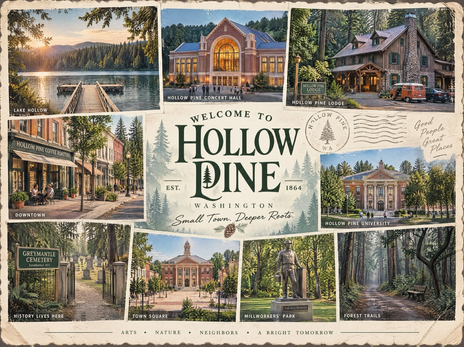 Greetings postcard montage
