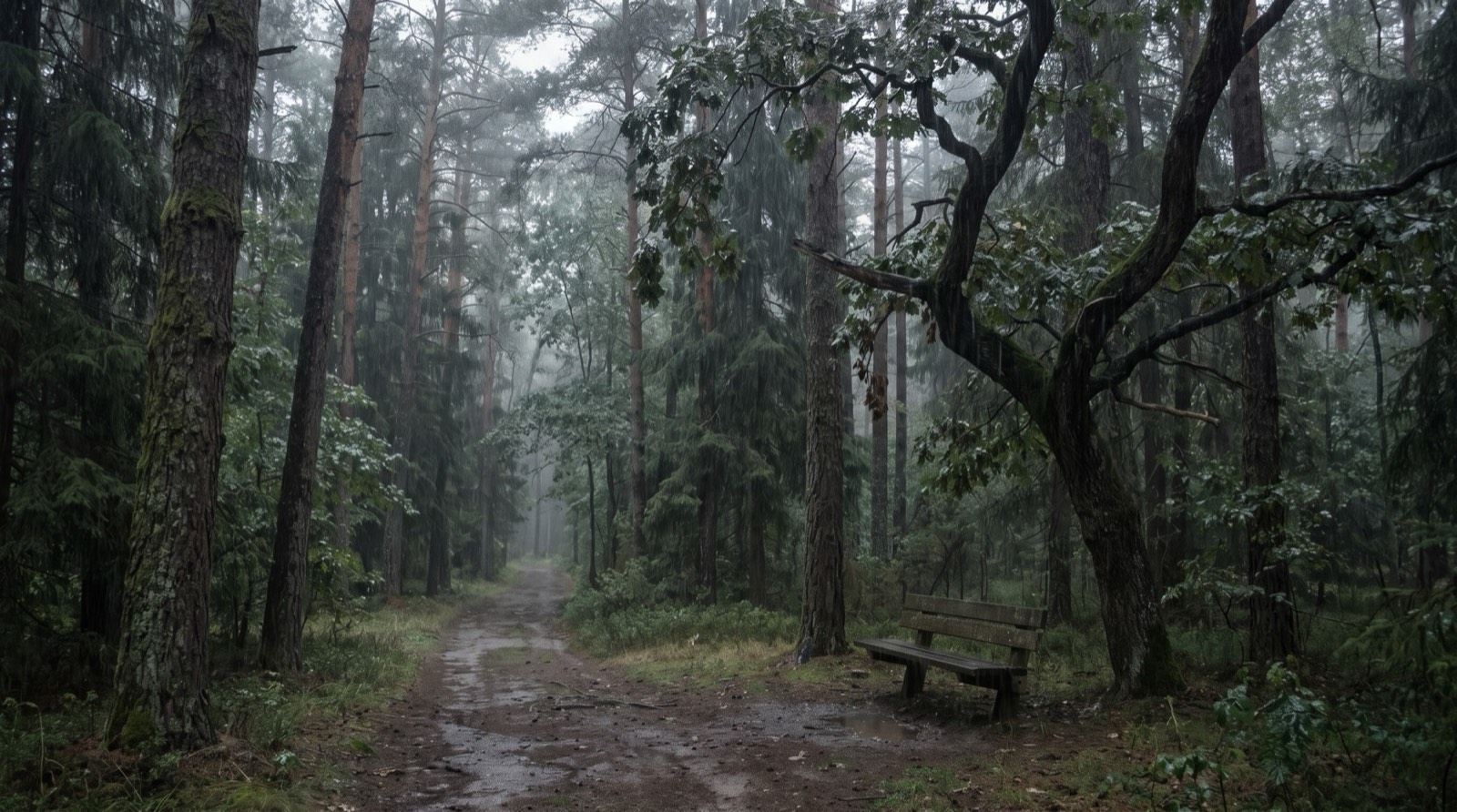 Forest trail near town
