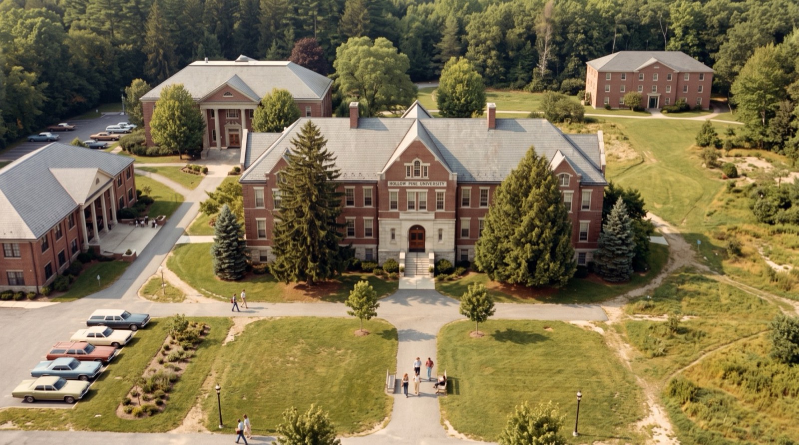 The university campus in the 1970s