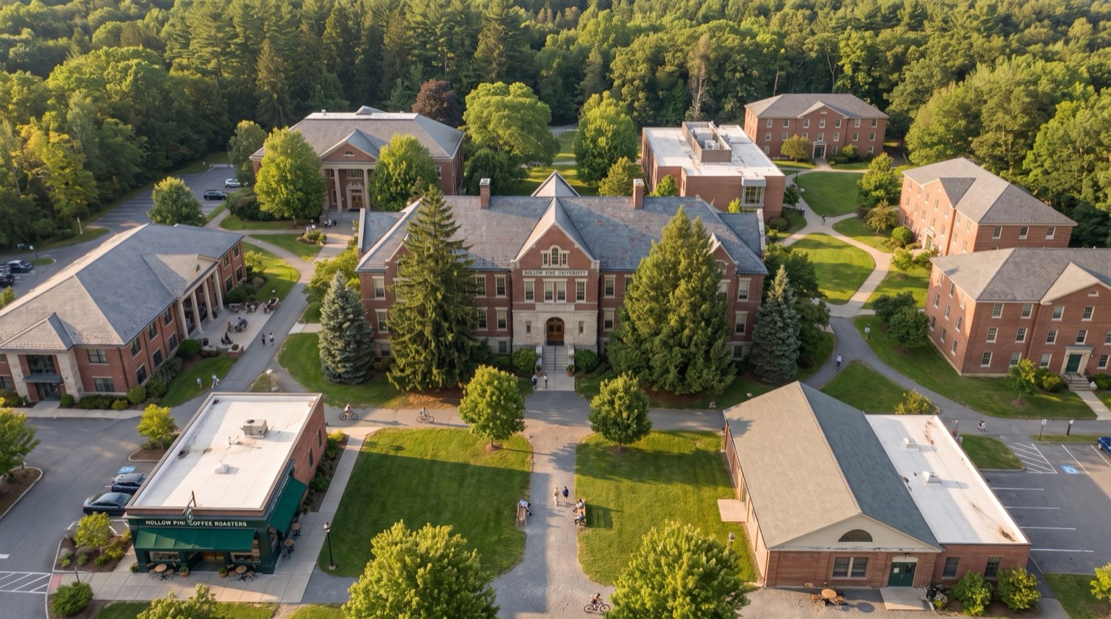 Hollow Pine University campus from above